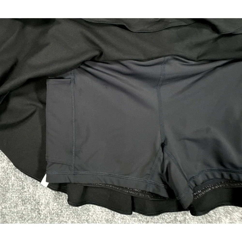 Rhoback Womens Size Medium Black Tiered Ruffle Active Golf Tennis Skort - Picture 8 of 14